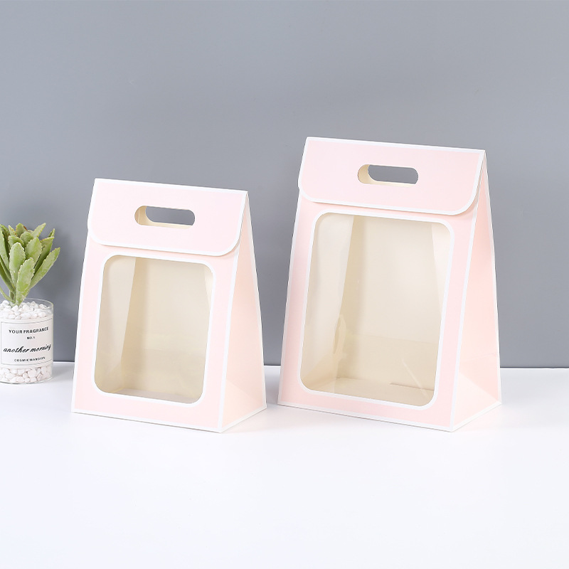 En stock Día de San Valentín ventana Flip bolso de juguete regalo flor ventana bolsa regalo de mano bolsa de regalo caja de embalaje