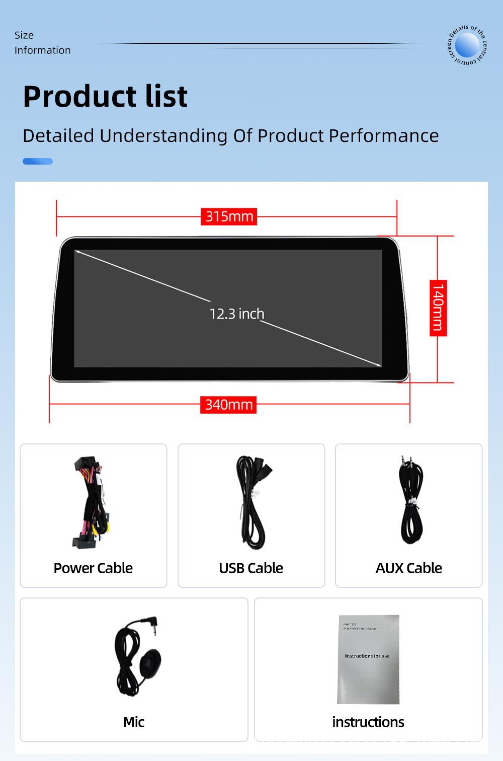 Suitable for Bmw 5 Series F10 12.3inch Car Navigation System, Large Screen Reversing Image, Carplay Bluetooth