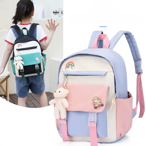 New Spring outing children's schoolbag 3-5-7 years old schoolbag Primary School students high school students Korean color contrast backpack