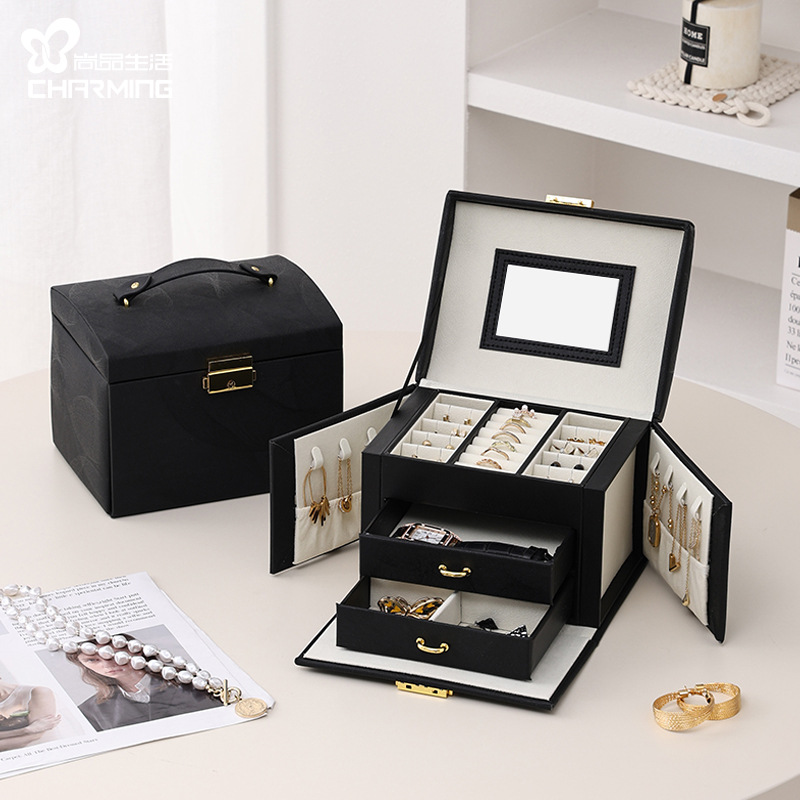 Suministro directo transfronterizo Caja de almacenamiento de joyas de cajón simple Pendientes creativos multicapa Anillo Caja de almacenamiento de joyas al por mayor