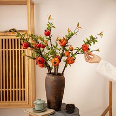 跨境仿真花裂口開口仿真石榴廠家家居裝飾婚慶批發INS假花MW25588