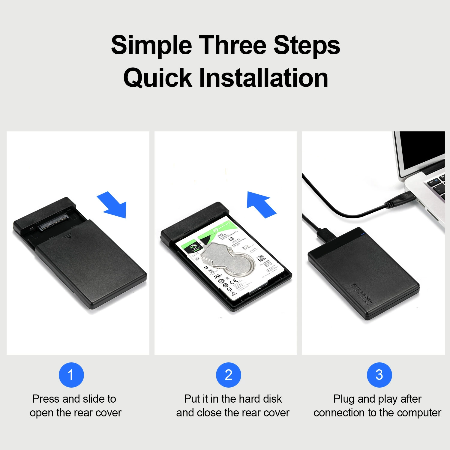 2.5 -inch serial hard disk box USB3.0 SATA notebook solid -state mobile hard disk box supports UASP