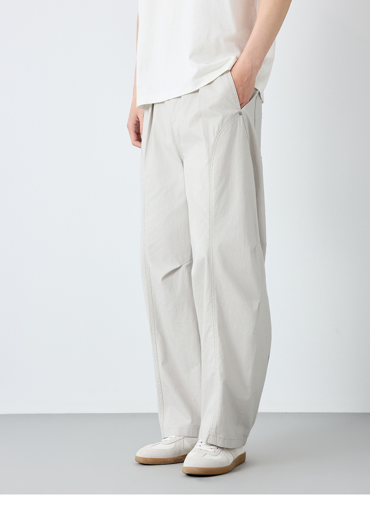 Quần dài nam phong cách Mỹ ống rộng cotton mềm mại — đen chi tiết 18