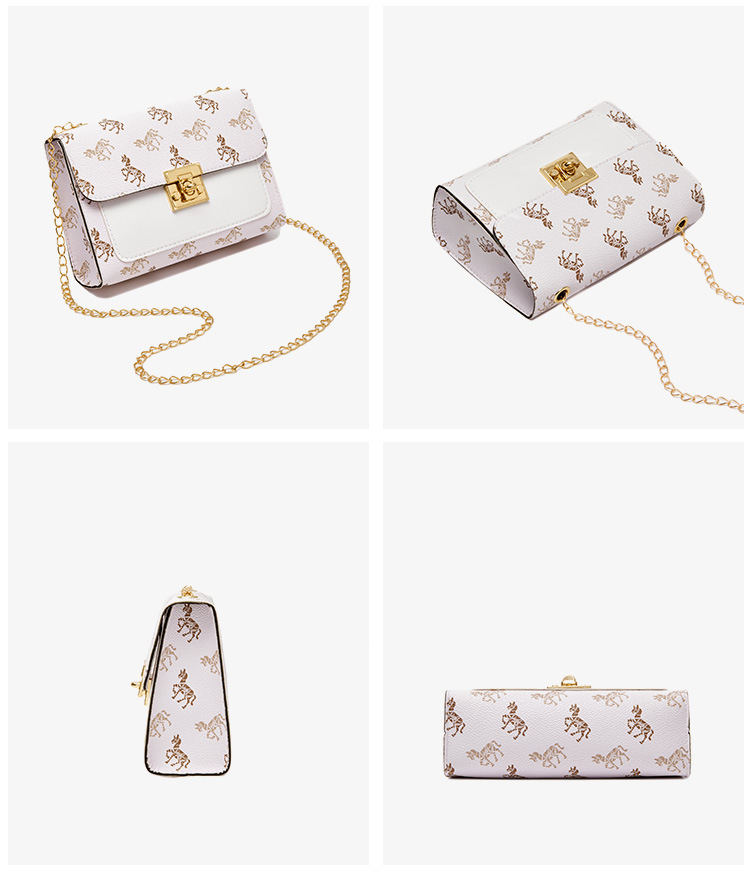 All Seasons Season Women's Gender Streetwear Style Square Shape Mini Size Women's Mini Pu Leather Animal Streetwear Square Lock Clasp Shoulder Bag