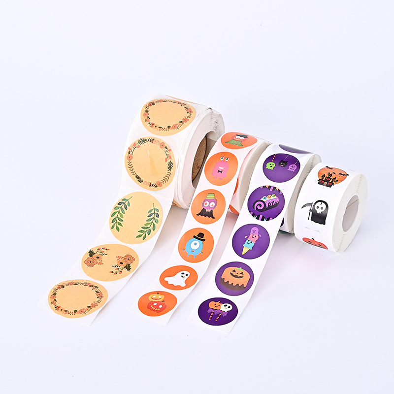 卡通贴纸定制PVC异形卷卷贴可diy手账本儿童圣诞节卷筒不干胶标签