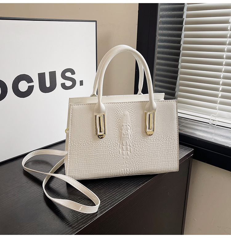 Bolso de mano transfronterizo para mujer 2024 nuevo patrón de cocodrilo de primavera bolso de mensajero de textura occidental de moda bolso de viaje de ocio