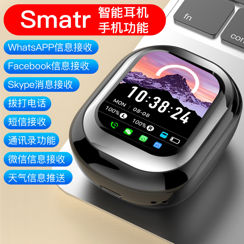 新型国境を越えた爆金TWS入耳式スクリーン付きbluetoothイヤホンノイズ低減透過式カラースクリーンタッチSE-ONE|undefined