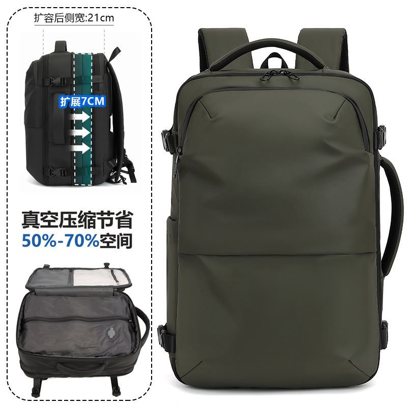 Mochila de ocio al vacío para hombres y mujeres, mochila de computadora impermeable de gran capacidad, mochila multifuncional, expansión de equipaje de negocios