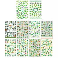 BMS Нейл-арт четырехлистный клевер ирландская серия наклейка для дизайна ногтей доступна Одиночная 3D наклейка для ногтей с клеем