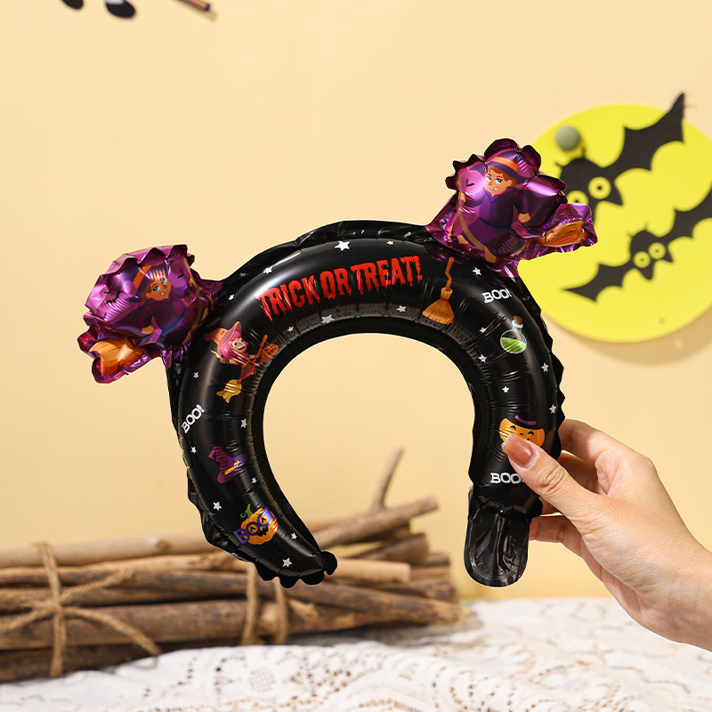 新品卸売ハロウィンアルミ膜バルーンイベントシーン装飾カボチャ幽霊カチューシャ手首ハロウィンバルーン|undefined