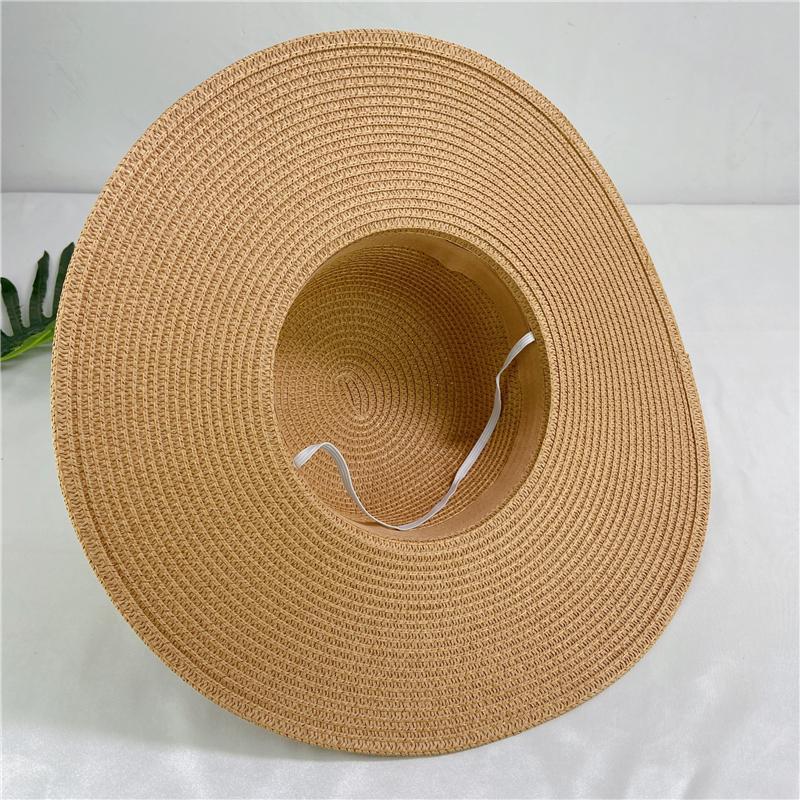 Sombrero De Ala Grande Simple Sombrero De Paja Protector Solar De Verano Para Mujer Sombrero De Playa display picture 5