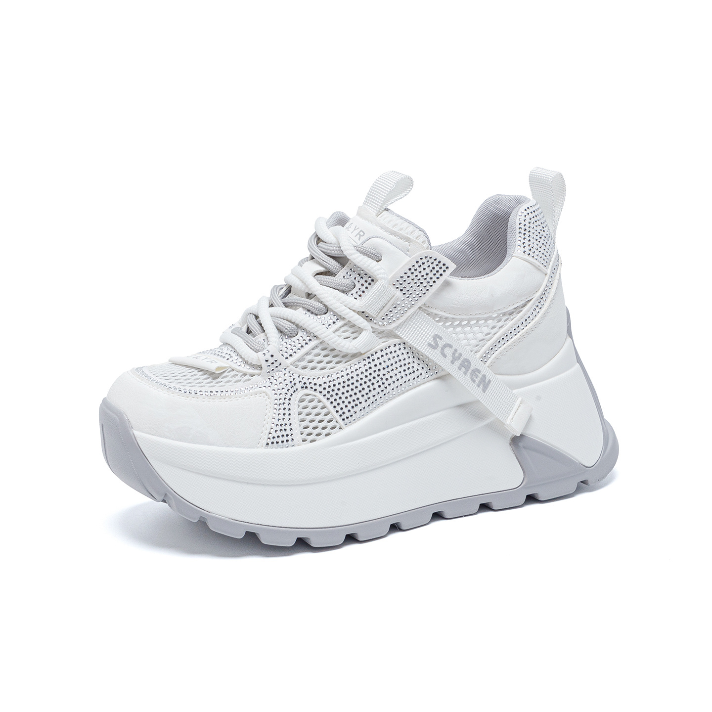 Giày sneaker nữ đế dày lưới thoáng khí phong cách retro — Xám 5066, Be 5066, Hồng đào 5066