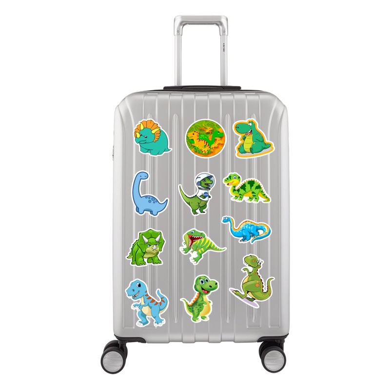 Una variedad de pegatinas de dinosaurios no infractores transfronterizos, pegatinas de dibujos animados para niños lindos, pegatinas de bricolaje creativas impermeables