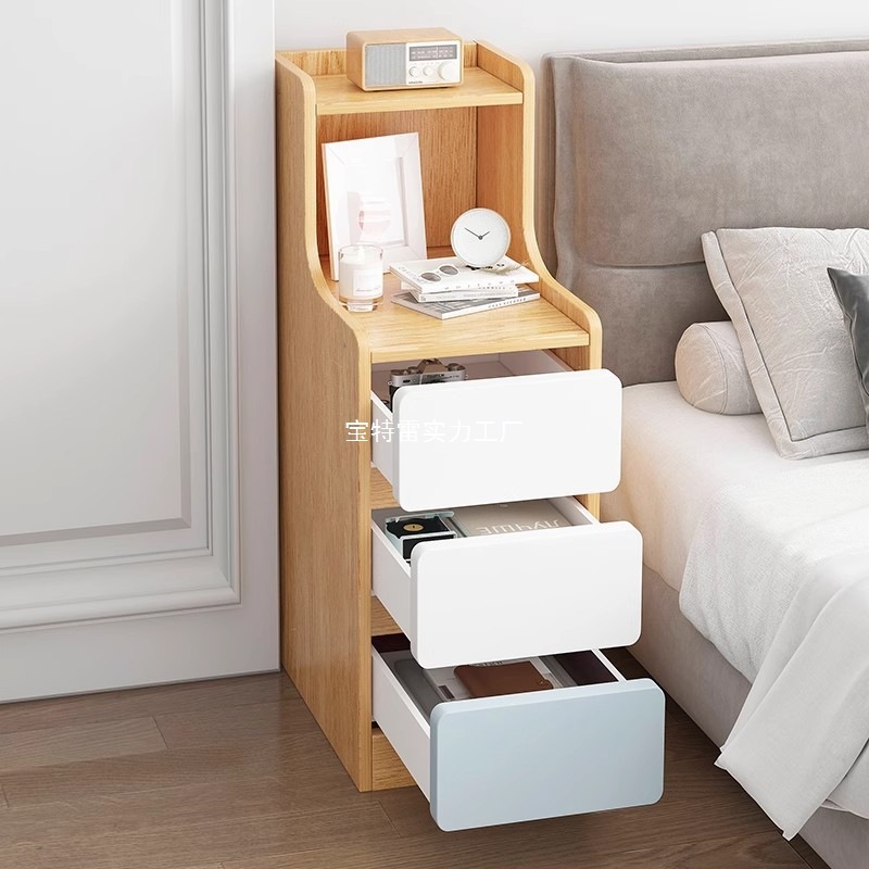 Bedside Table Small Extremely Narrow Gap Storage Cabinet Simple Modern Home Bedroom Bedside Cabinet Mini Simple Storage Rack