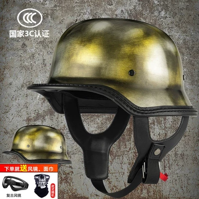 Motosiklet dəbilqələri — Helmets for Men and Women - m-upgraded-camouflage-gold-calfskin-edged-world-war-ii-soldier
