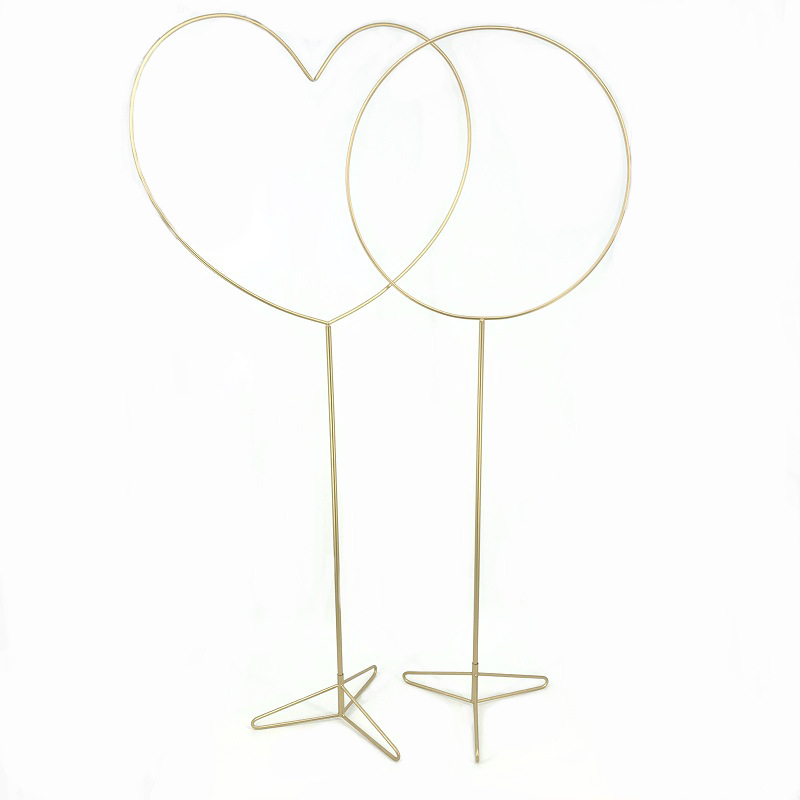 现代简约金属气球架婚礼布置金色高脚花架节日派对装饰铁艺气球杆