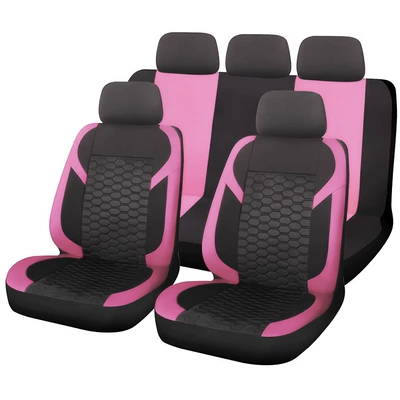 Four-Season Universal Honeycomb Hexagonal: Universal seat cover - light-pink-9-piece-set-31-x-30-x-11-cm
