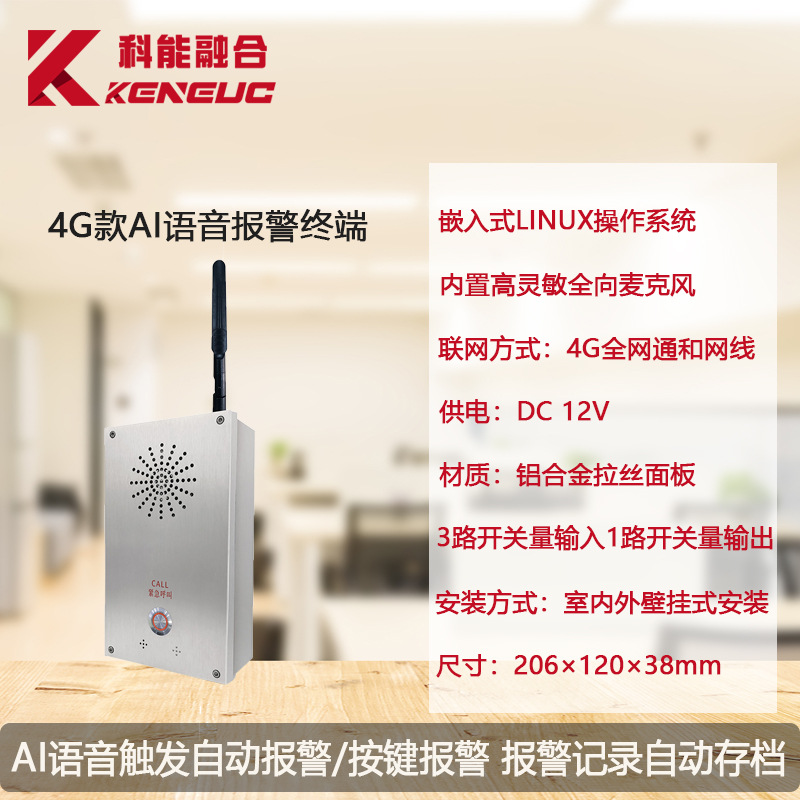 4G/IP Video Intercom Voice Recognition Anti-Bullying Alarm One-Key Emergency Alarm