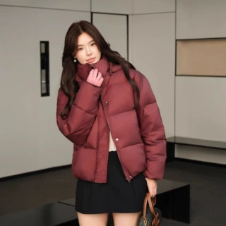 短款泡芙羽绒服女冬季2025新款高级感加厚白鸭绒面包服超好看外套