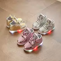 Spring and Autumn New Children's Shoes Cartoon Lighting Shoes Children's Flashing Sports Shoes Girls Luminous Single Shoes Baby Toddler Shoes Trendy