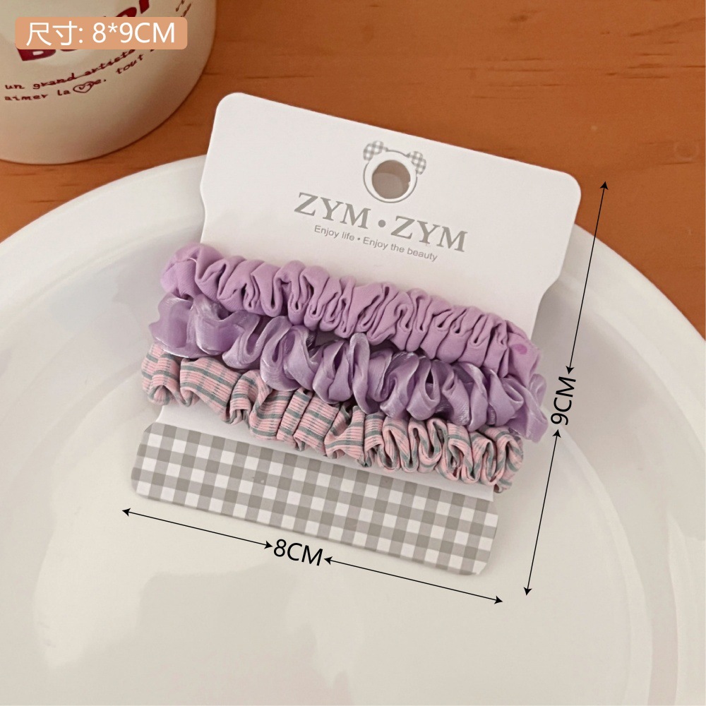 Primavera y verano dulce anillo de cabello conjunto de cuerda de cabello pequeño dulces frescos adornos de cabello de color de la niñez de banda de goma universal toque