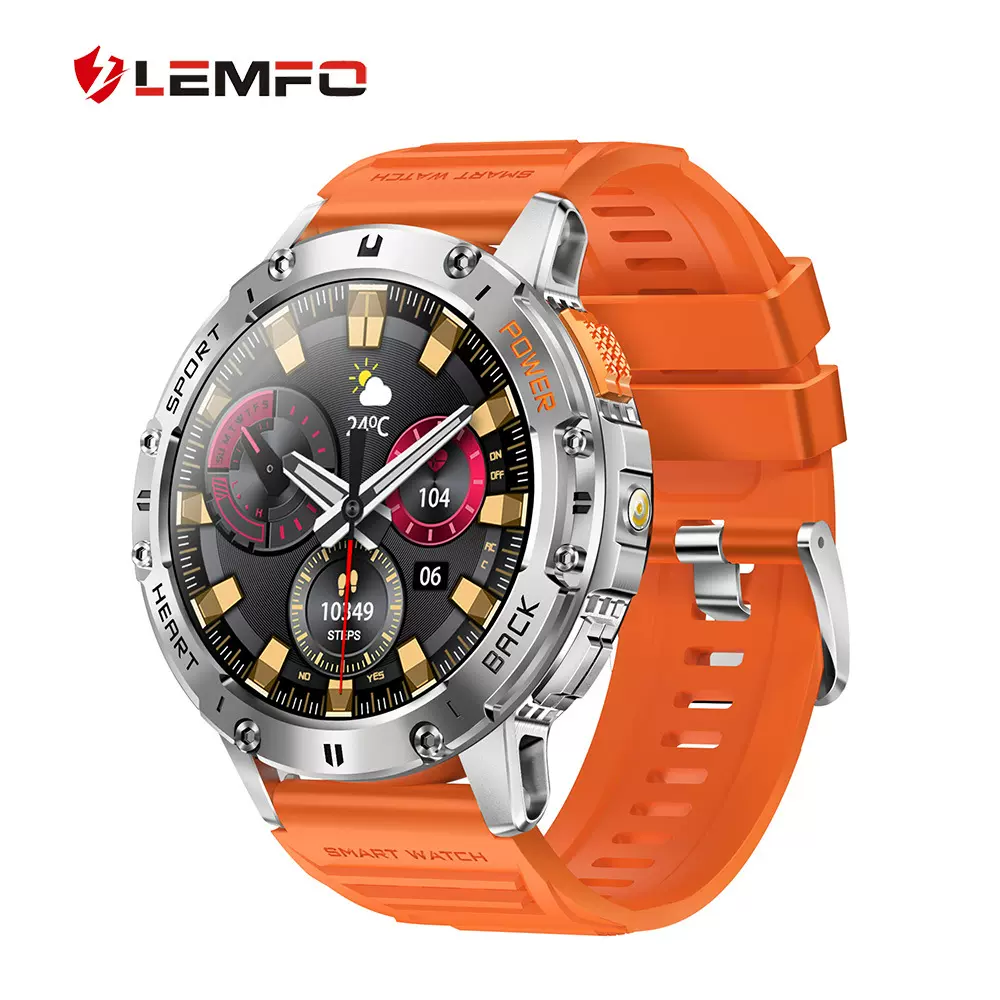 LEMFO 1.43英寸AMOLED屏蓝牙通话音乐心率运动健康K65智能手表