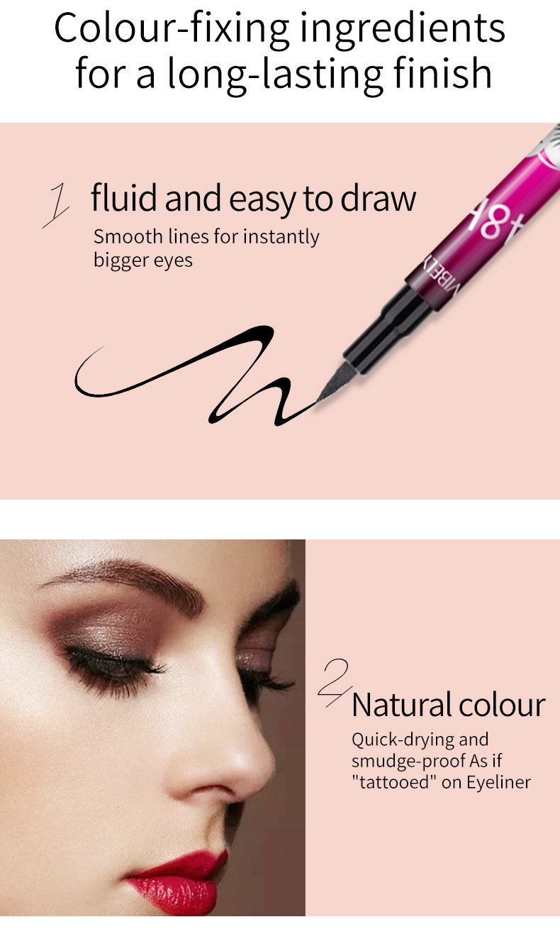 VIBELY Cross-border Black Waterproof, oil-resistant, non-smudging eyeliner, extremely fine, smooth, quick-drying and long-lasting eyeliner liquid Application Scenario