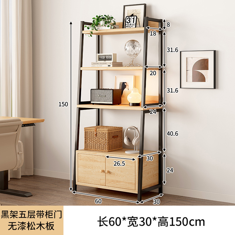 Estante trapezoidal de piso a techo con puerta de gabinete, dormitorio de madera maciza, esquina de la cabecera de la cama, estante de exhibición de la sala de estar, pequeño armario de almacenamiento