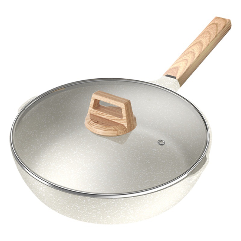 Yierjia transfronterizo maifan piedra antiadherente pan pequeño wok hogar wok menos lampblack cocina de inducción estufa de gas universal