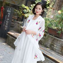 厂家直销跨境新款民族风围巾女时尚云南旅游穿搭夏天绣花刺绣外搭