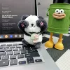 Panda covers face [green shoulder bag]