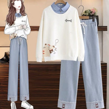 春秋季中学生少女学院风休闲两件套初中生卫衣运动套装高中生秋装