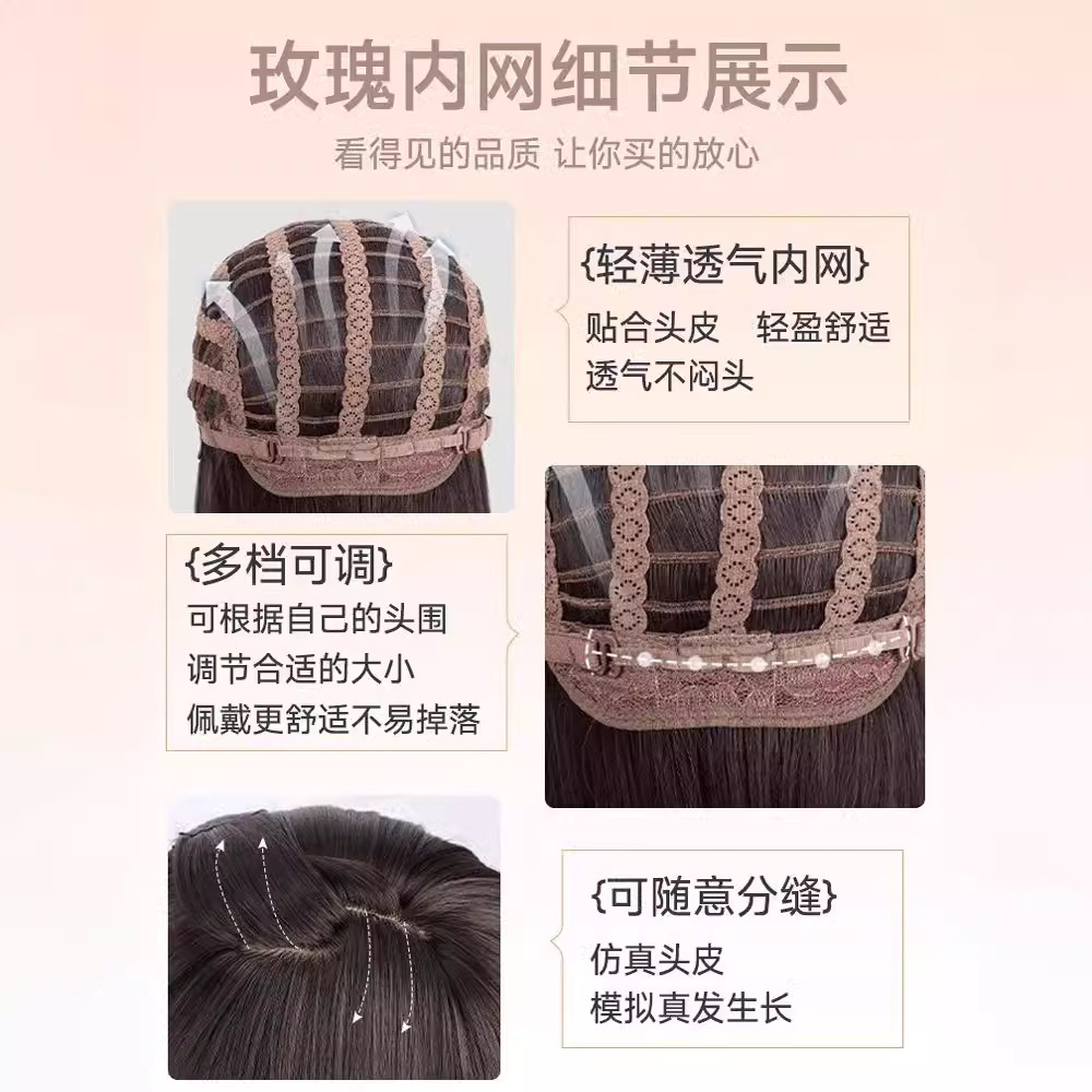 Peruca de cabello largo rubio blanco gran onda diario de mujer extraña simulación de cabello rizado largo cabello rizado cubierta de cabeza completa