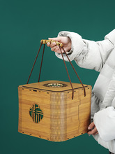 竹木端午节粽子包装盒复古肉粽咸鸭蛋现货手提礼盒礼品盒空盒