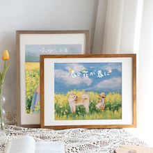 实木画框挂墙简约大尺寸相框40cm60厘米5075拼图框4开8K厂家批发