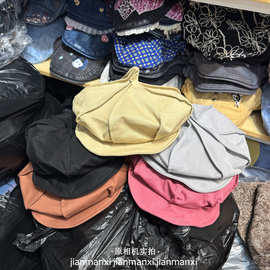 日系立体棱边八角帽子女春夏防晒鸭舌帽可爱奶嘴报童帽时尚贝雷帽
