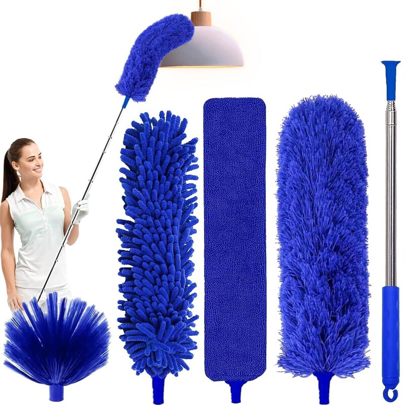 5-in -1 suit dust collector with extension rod with 100-inch retractable dust collector microfiber dust removal 5-in -1 suit dust collector with extension rod with 100-inch retractable dust collector microfiber dust removal