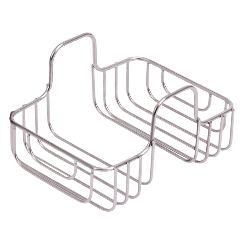 Kitchen gadget double sink rack stainless steel storage rack dishwashing sponge steel ball drain basket fruit basket