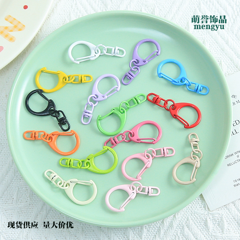 Colorful Painted D-Shaped Buckle, Figure-Eight Buckle, Handmade DIY Keychain, Bead Jewelry, Versatile Hanging Ornament Materials