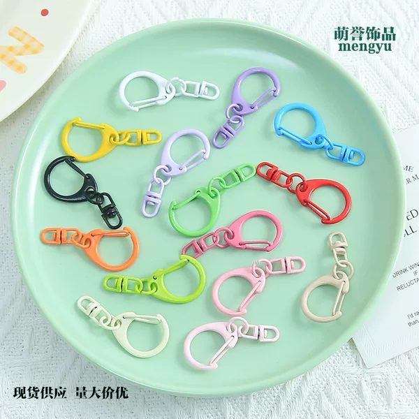 Colorful Painted D-Shaped Buckle, Figure-Eight Buckle, Handmade DIY Keychain, Bead Jewelry, Versatile Hanging Ornament Materials
