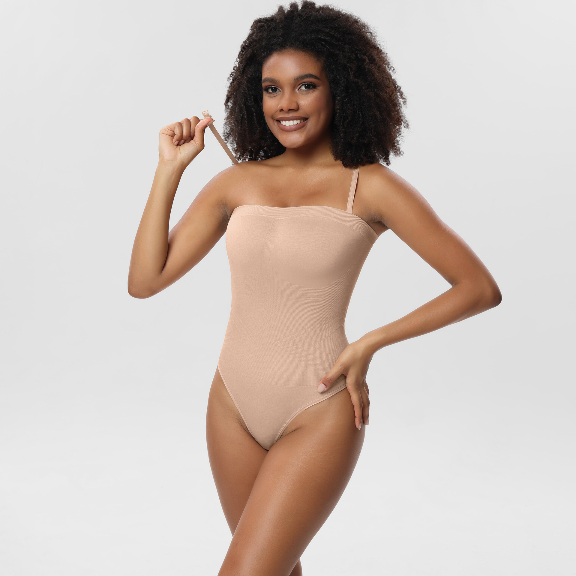Mono de mujer estilo europeo y americano, body de punto ajustado sin costuras con tirantes desmontables, top bustier para un look atrevido.