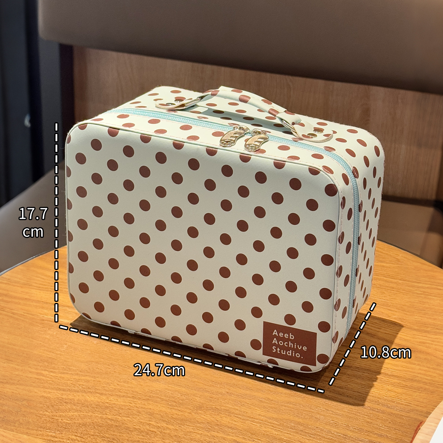 바다 소금 폴카 도트 거울 화장품 케이스