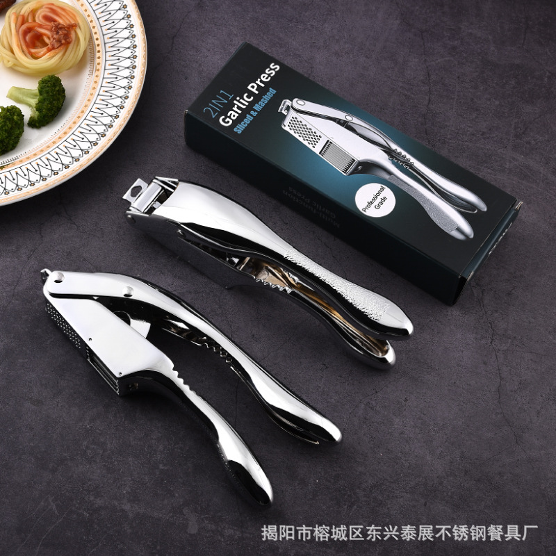 Creative Zinc Alloy Garlic Press, Multi-purpose Garlic Press, Walnut Clamp, Ginger Press, Kitchen Gadget