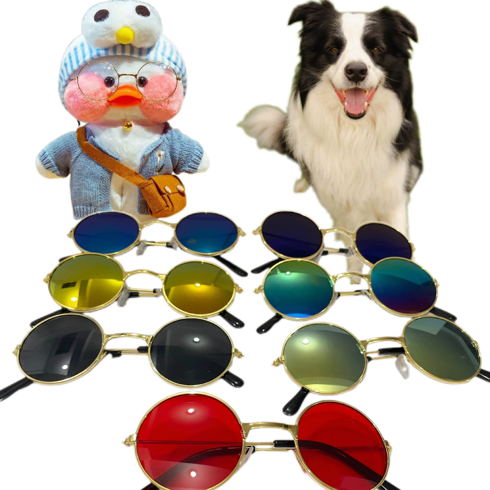 Стильные очки для домашних животных, солнцезащитные очки для куклы-собаки из хлопка, 11/12,5 см