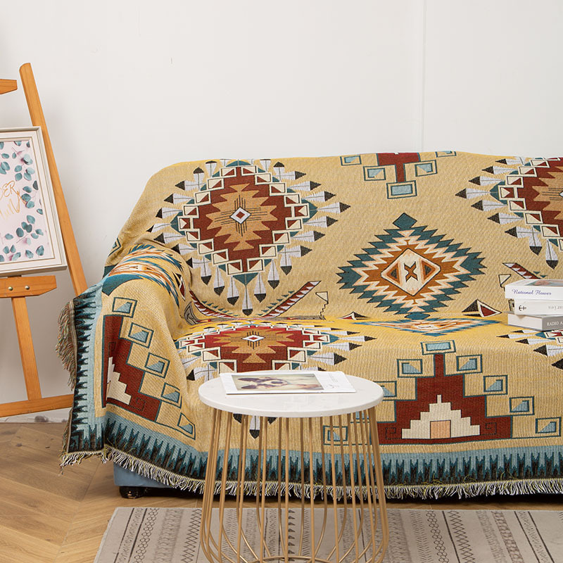 Manufacturers sell national style sofa towel sofa blanket sofa cover full cover Samoset geometric pattern a generation of hair
