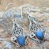 Blue stone inlay, earrings, wish, European style