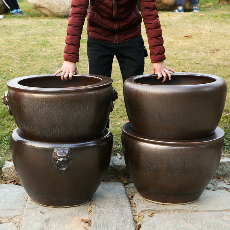 Extra-Large Ceramic Water Tank for Growing Water Lilies, Bowl Lotus, Pot Lotus, and Lotus Flowers; Large Flower Pot for Planting Trees in the Garden or Outdoors Extra-Large Ceramic Water Tank for Growing Water Lilies, Bowl Lotus, Pot Lotus, and Lotus Flowers; Large Flower Pot for Planting Trees in the Garden or Outdoors