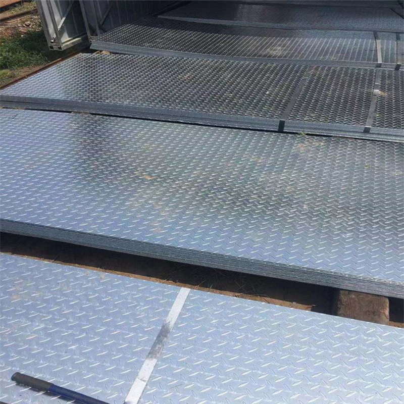 现货批发镀锌防滑花纹板1260*6000花纹钢板 镀锌扁豆花纹板