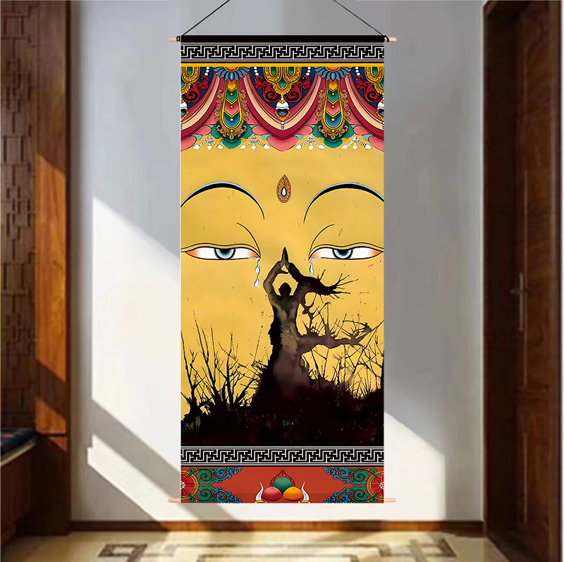 Tibetan Internet celebrity fabric hanging painting living room bedroom hotel background wall decoration hanging cloth tapestry shipped from Tibet simple