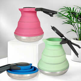 大容量1500ML硅胶水壶 户外露营烧水壶咖啡壶 旅行便携折叠水壶